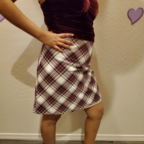 Gymboree Red Plaid Pencil Knee Length Straight Skirt Juniors Girls Size 8 - Picture 1 of 7